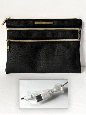 Jones New York Signature Black Charging Pouch Clutch w/Power Bank Vintage NWOT